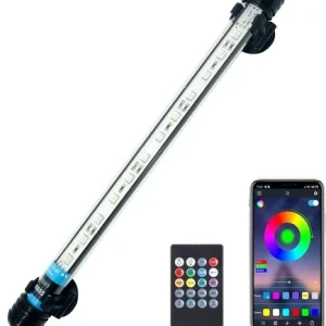 Submersible LED Aquarium Light 28cm APP & Remote Control Full Spectrum RGB