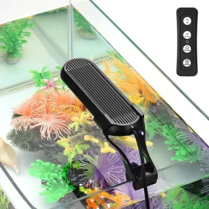 Aquarium LED Light Clip On 6W RGB Full Spectrum Fish Tank With Remote